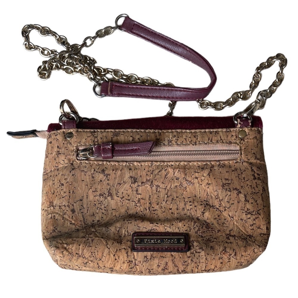 Pixie Mood Cork and Burgundy Crossbody Purse